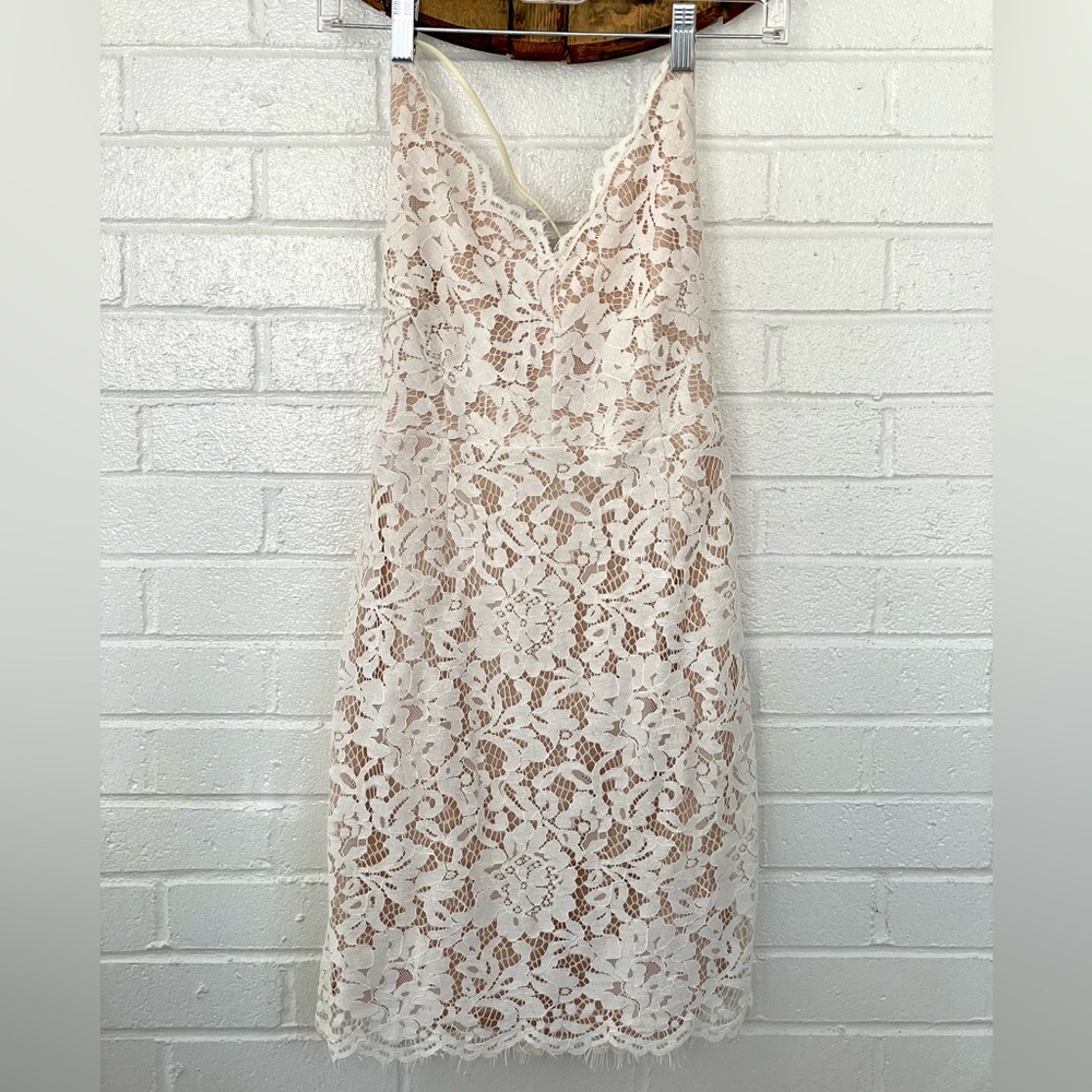 Pink Lilly medium lace dress with cross cross back